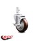 Service Caster 4 Inch Maroon Polyurethane Wheel Swivel 7/8 Inch Square Stem Caster with Brake SCC-SQ20S414-PPUB-MRN-TLB-78 - alternate 4
